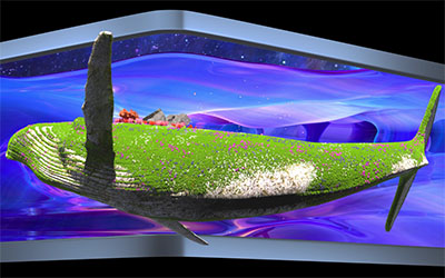 立川GREEN SPRINGS   东京项目 裸眼3d 鲸鱼 裸眼3D LED大屏设计安装、广告投放、内容制作、代理运营 裸眼3D文创LED服务商-qy国际